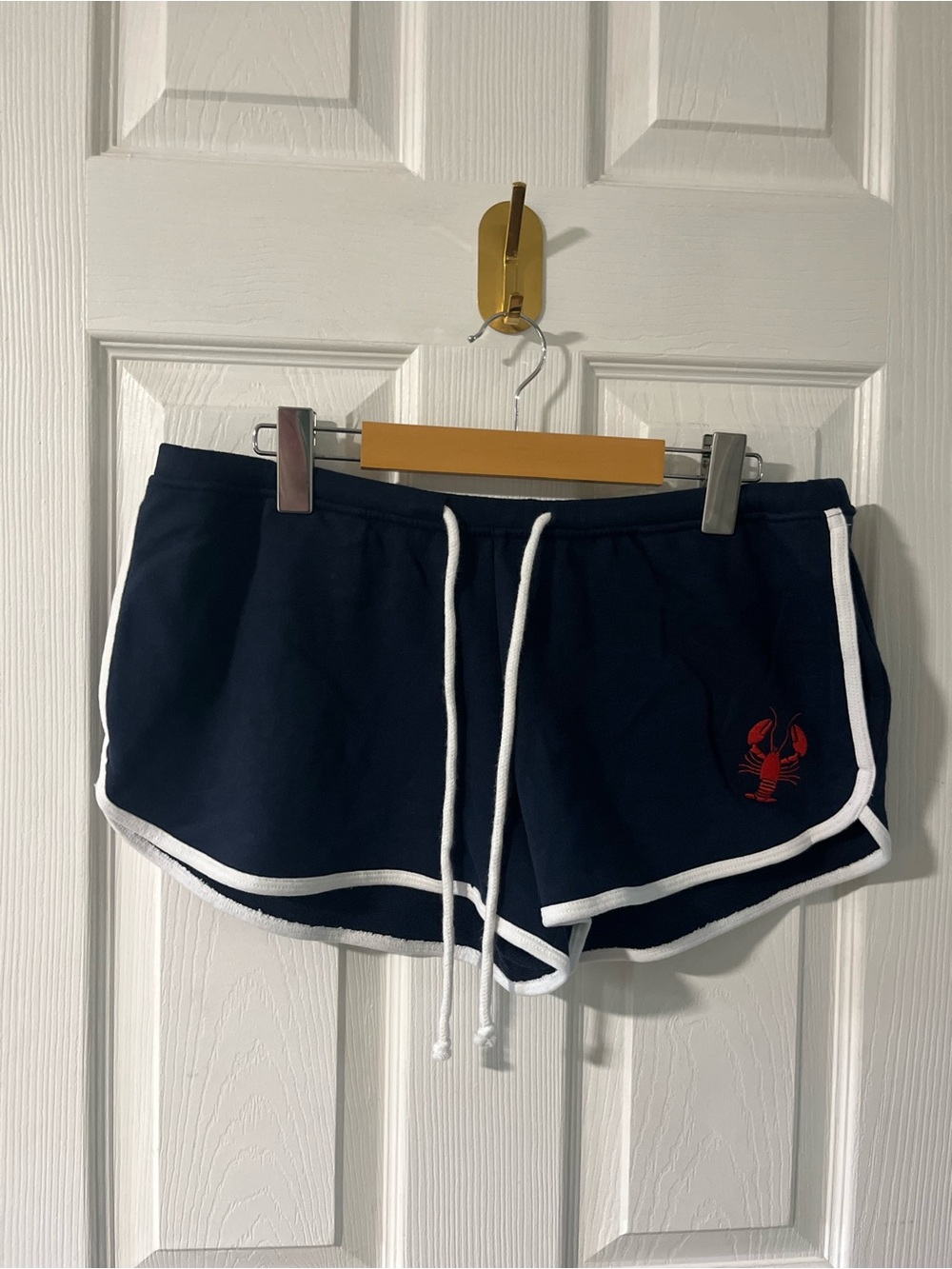Hollister Navy Blue Lobster Embroidered Sweat Shorts - M